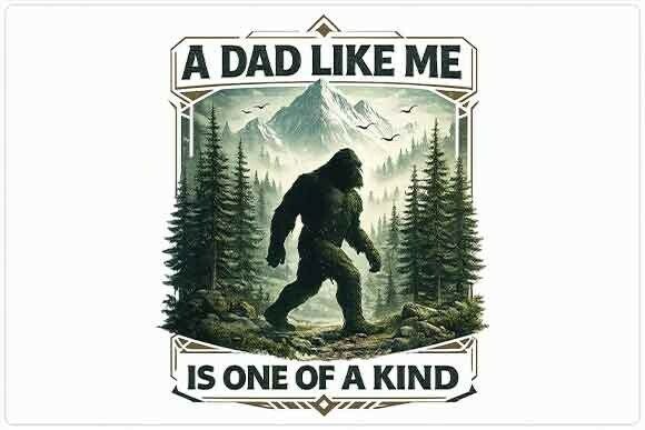 Bigfoot Dad Vintage Graphic PNG: Rugged Outdoor Design