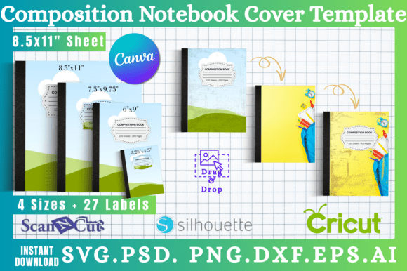 Composition Notebook Cover Templates 02: Your Blank Canvas Awaits
