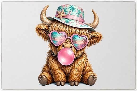 Cute Highland Cow Summer Graphic PNG: Beyond a Simple Clipart