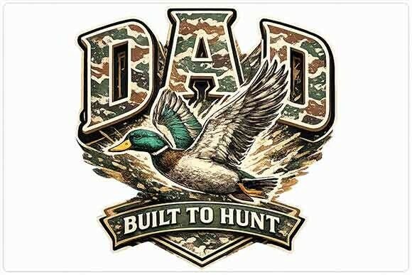 Duck Hunting Dad Vintage Graphic PNG: A Rugged Asset for Outdoor Brands