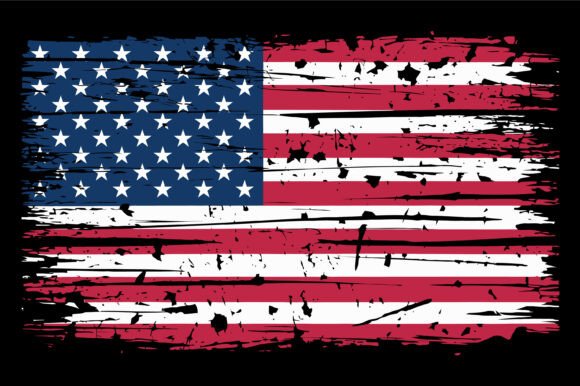 Grunge American Flag Graphic: A Distressed Vintage Asset