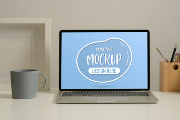 Mastering Visuals: The Mock Up Laptop with Graphic Screen