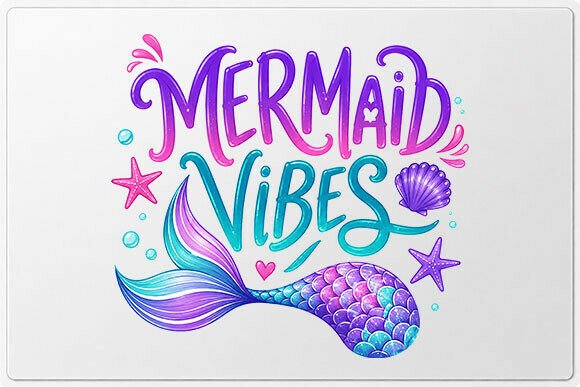 Mermaid Vibes Tail Graphic PNG: A Splash of Whimsy for Your Designs