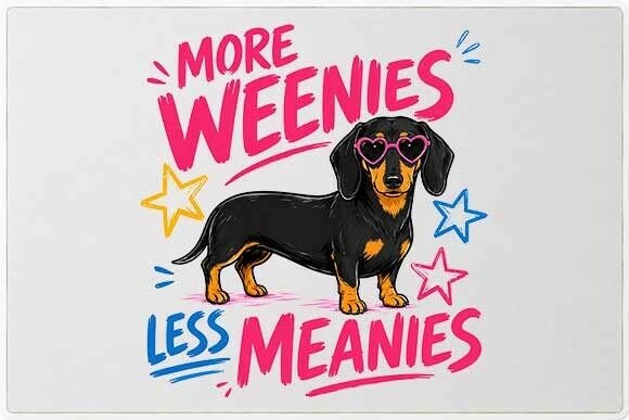 More Weenies Less Meanies Dog Graphic: A Burst of Playful Pet-Lover Energy
