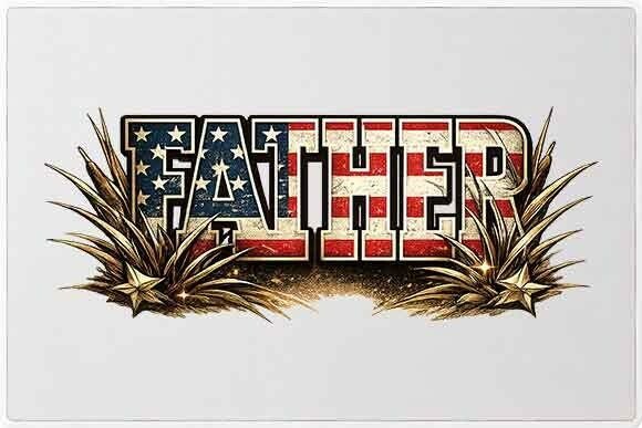 Patriotic Father Distressed Graphic PNG: Authentic Americana Style