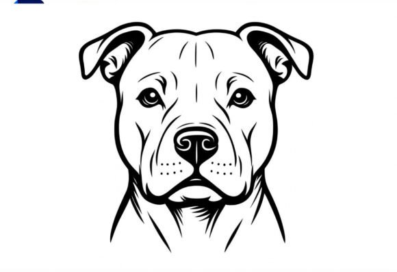 Pitbull Dog Face Line Art: A Powerful Vector Graphic for Bold Designs