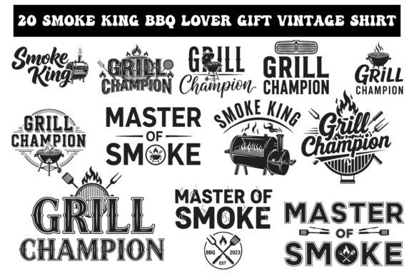 Smoke King BBQ Lover SVG: Bold Vintage Graphics for Grill Masters